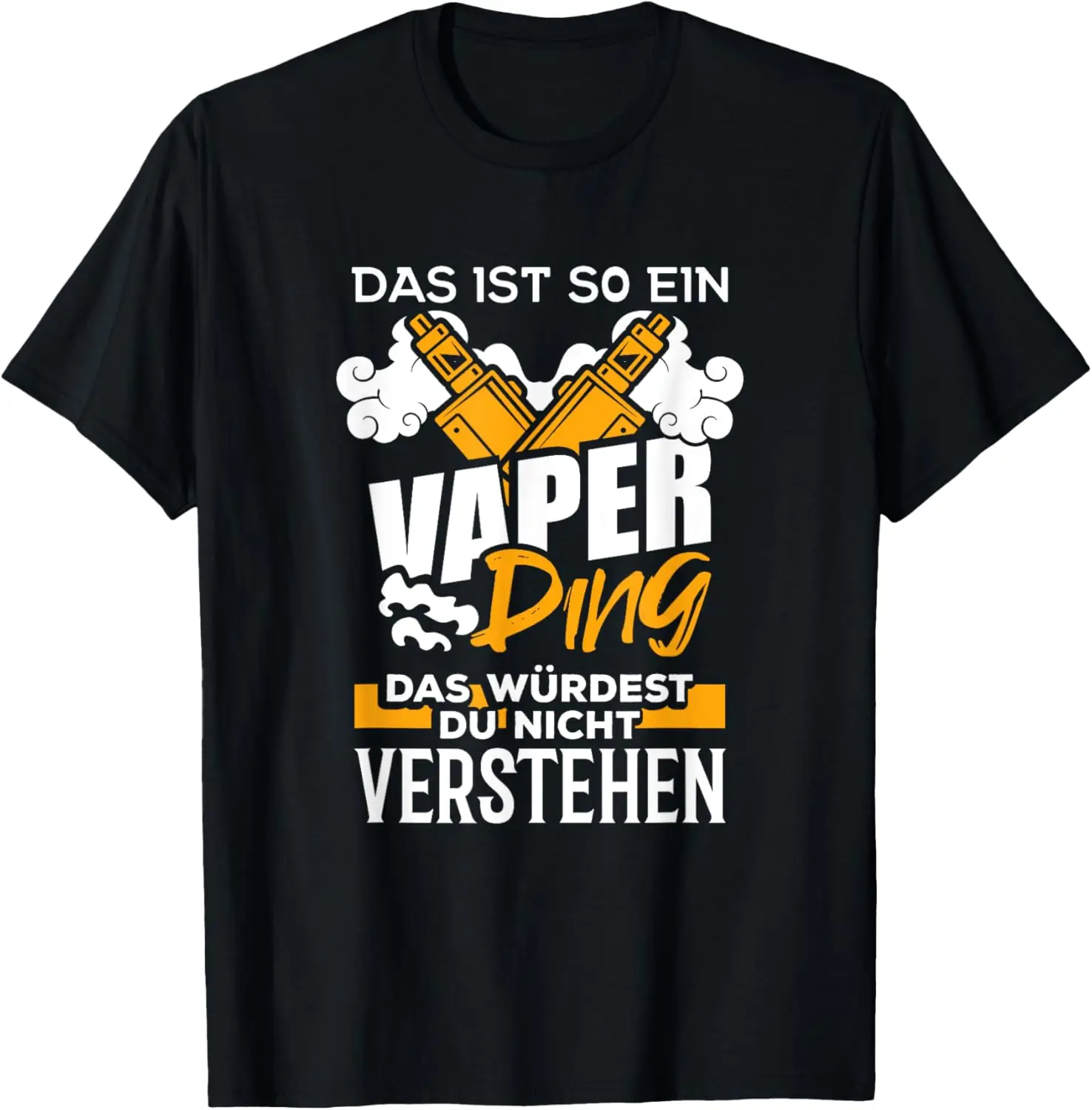 Фото Vaper Ding, немецкая цитата, электронная сигарета, Vaping, футболка с юмором и рисунком, мягкая хлопковая футболка №1