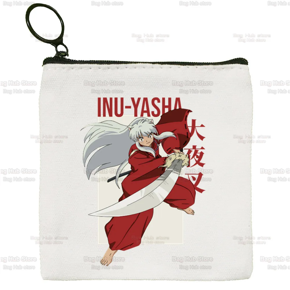 Inuyasha Sesshoumaru Higurashi Kagome Simple Canvas Coin Purse Cute Cartoon Key Case Lady Bag Coin Storage Bag