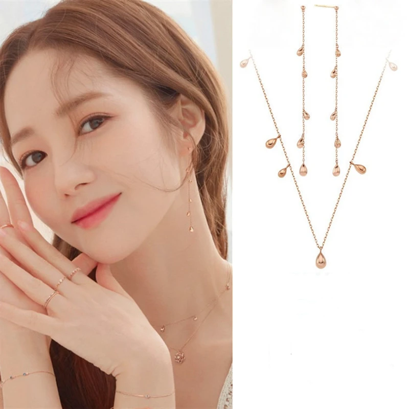 

drops 925silver Korean drama her private life park Minying same necklace Valentine's Day clavicle chain for women gift