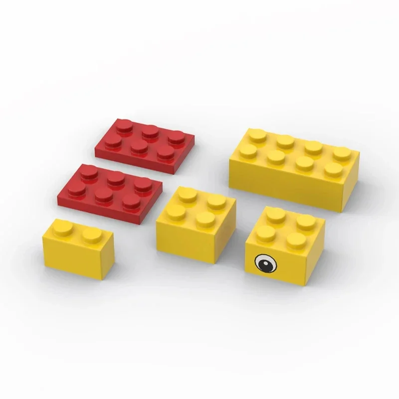 Строительные блоки MOC утка маленькая Желтая анимация раннее обучение