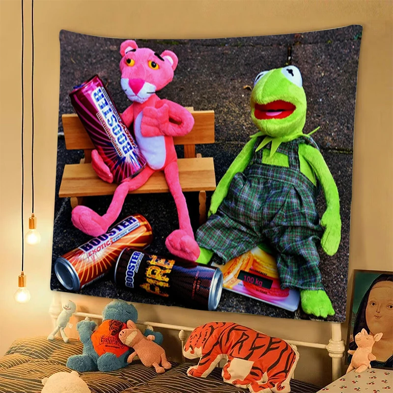 

Fabric Tapestry for Wall Decor Funny Frog Room Decors Aesthetic Home Decoration Tapestries Tapries Bedroom Hanging the Large Art