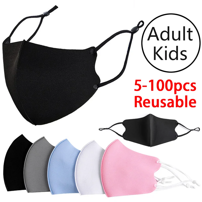 Маски для лица взрослых и детей шелковые хлопковые защитные Тканевые