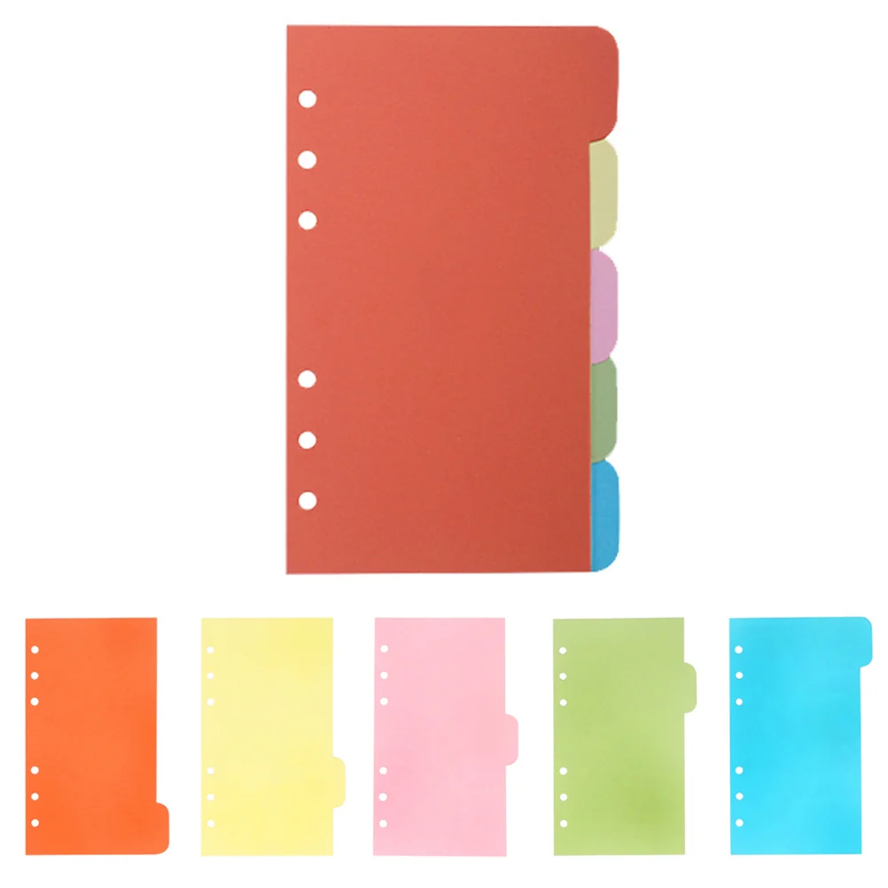 

Dividers Binder Tabs A6 Notebook Refill Divider Planner Paper Ring Holes Colored Spiral Page Binders Hole School Stationery