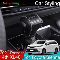 car gear cover protective pu leather handle hand sewn accessories interior for toyota sienna 4th xl40 2020 2021 2022