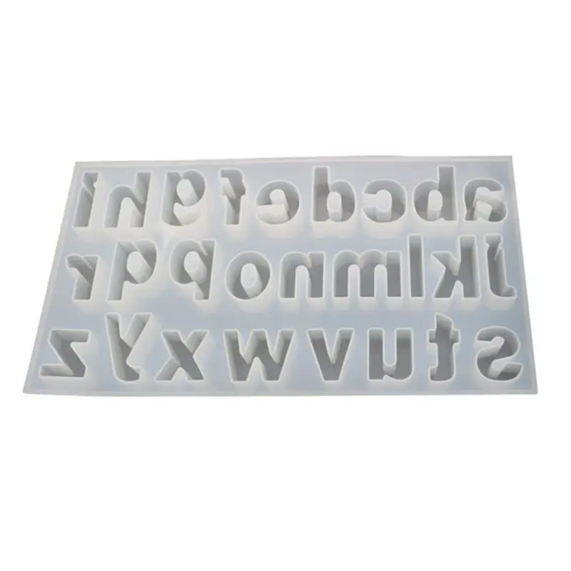 Lowercase формы для букв Сделай Сам кристалл эпоксидная форма зеркальный кулон ручной работы креативные ювелирные изделия брелок Подвеска Форм...
