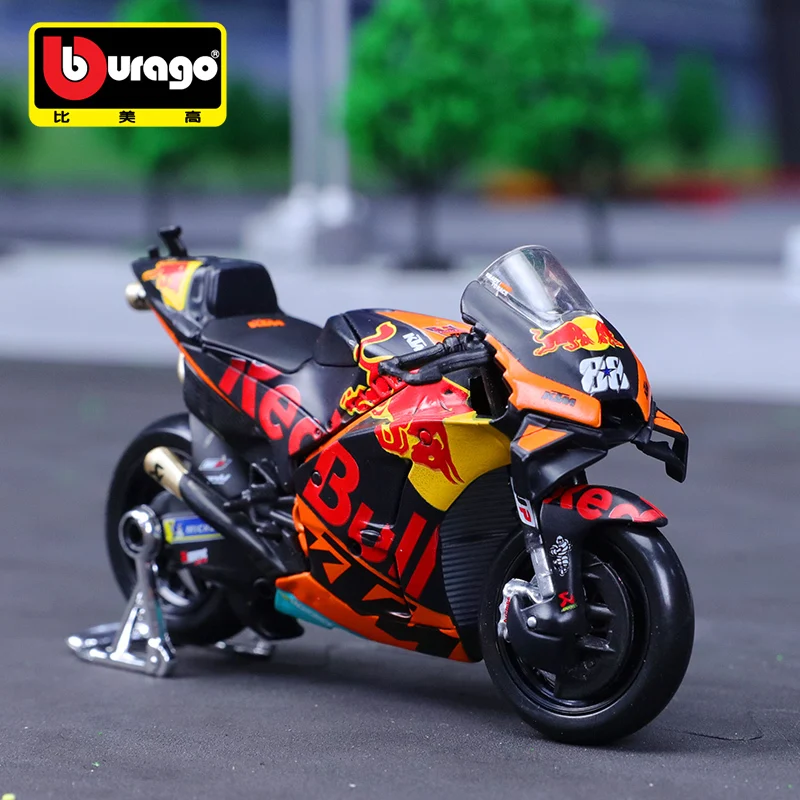 

Maisto 1:18 Red Bull 2021 KTM RC16 Factory Racing Model Motor Koleksi Mobil Autobike Shork-absorber Mainan Off-Road Autocycle