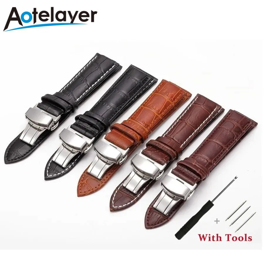 Кожаный Ремешок Для Наручных Часов Бамбуковый Из Воловьей Кожи С