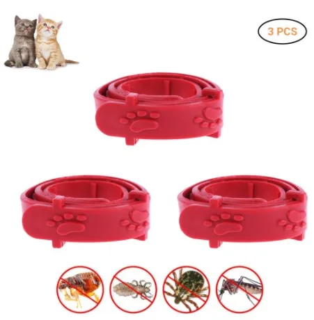 

3 шт., регулируемый ошейник для кошек против блох
