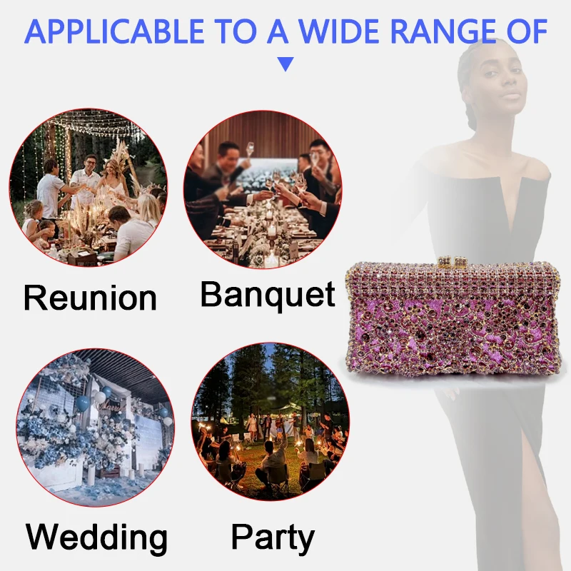 Новейший женский клатч с камнем для свадебной вечеринки рождественский подарок