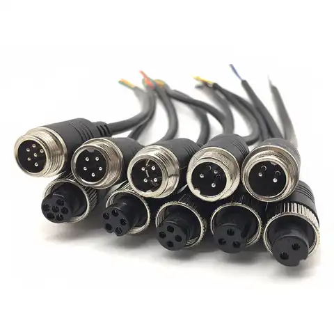1 шт. M12 2 3 4 5 6-контактный кабель авиационного сигнала штекер/гнездо GX12 для автомобильной камеры/DVR видеокамеры, CCTV монитора и сабвуфера