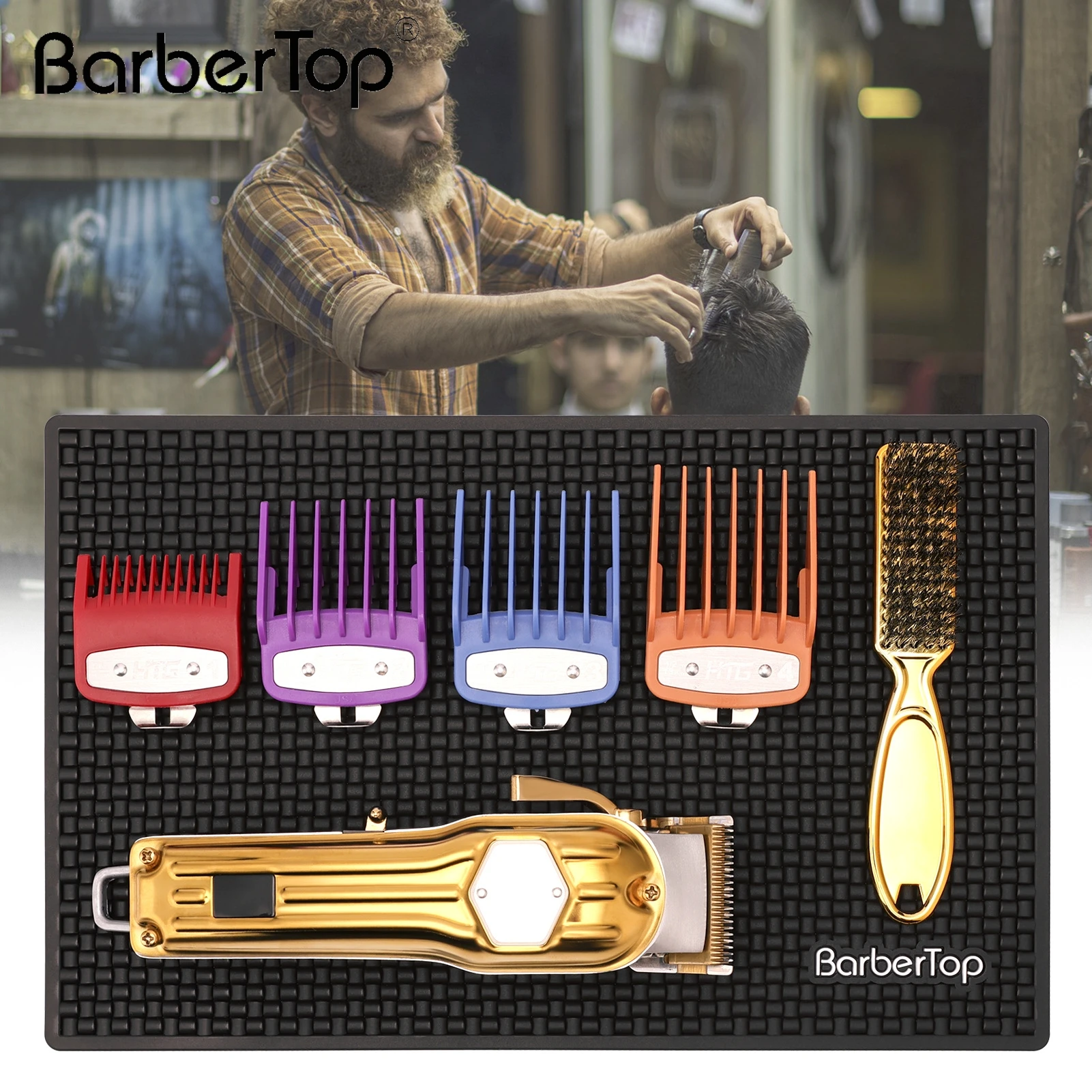 

PU Non-Slip Hairdresser Tool Pad Soft Anti-Skid Mat Cushion Barber Shop Hair Salon Clipper Clip Scissors Comb Anti-Skid Pad