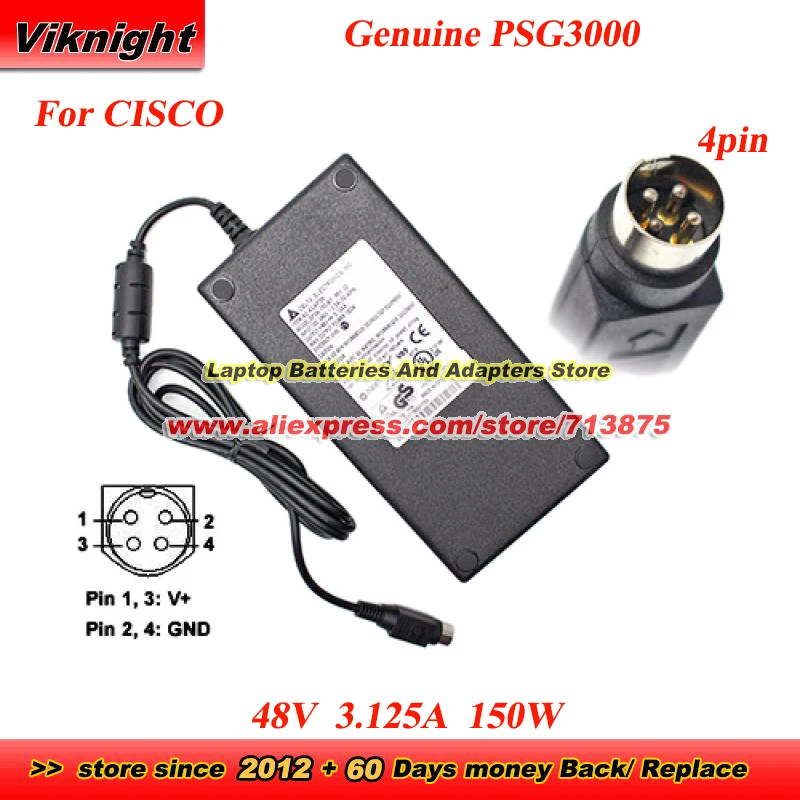 Оригинальный адаптер PSG3000 48 В 3 125 А для CISCO SG300-10MP SG350-10MP SG300-10P SF302-08MP L2 ПЕРЕКЛЮЧАТЕЛЬ