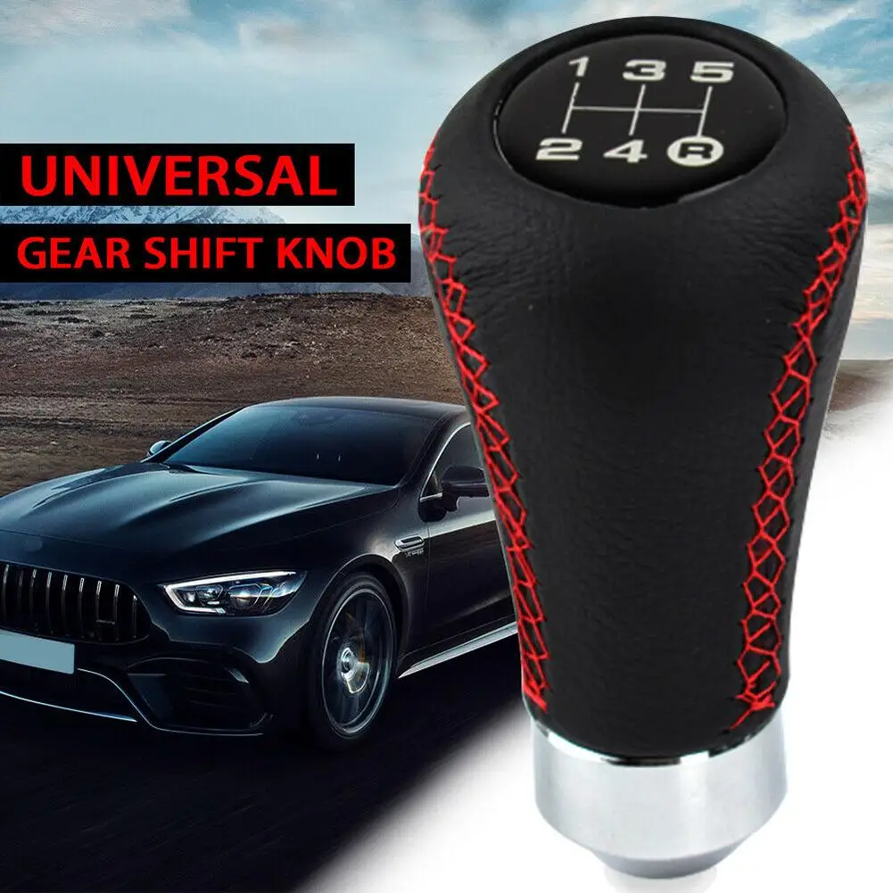 

Manual 5 Speeds Car Universal Shifter Leather Gear Stick Shift Knob Kit With Hose Bolt Wrench Modification Accessories