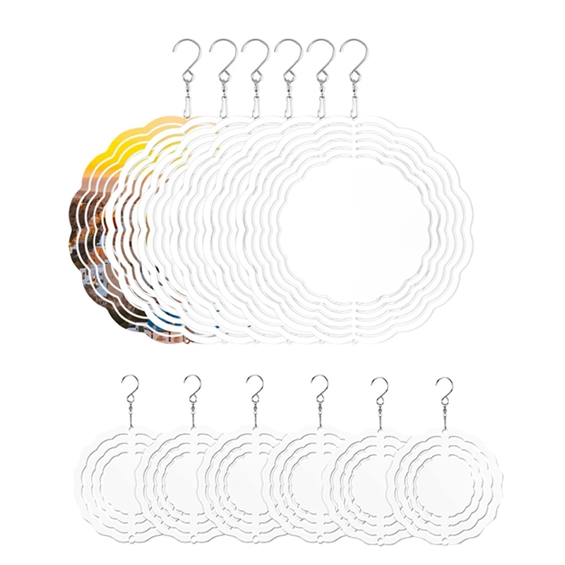 

12 Pack 8 /3Inch Sublimation Wind Spinner Blanks Wind Spinners For Indoor Outdoor Garden Decoration