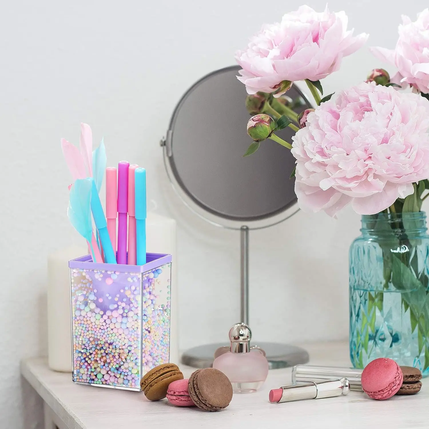 Милый Держатель Для Ручек С Пузырьками Детей Настольный Органайзер Квадратный