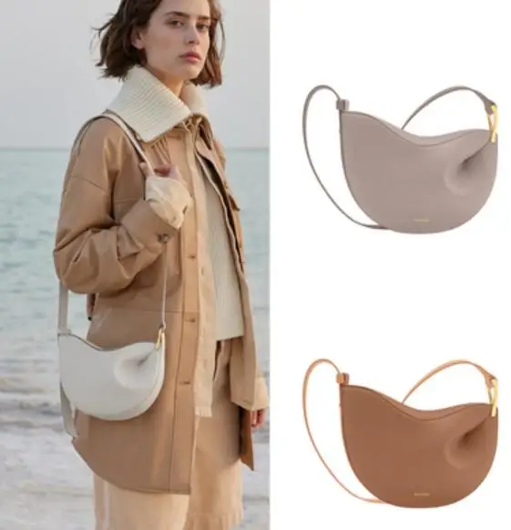 

Genuine Leather French High Quality Women's Shoulder Bags POLENE One-shoulder Number Ten Cross-body New Half Moon Bag