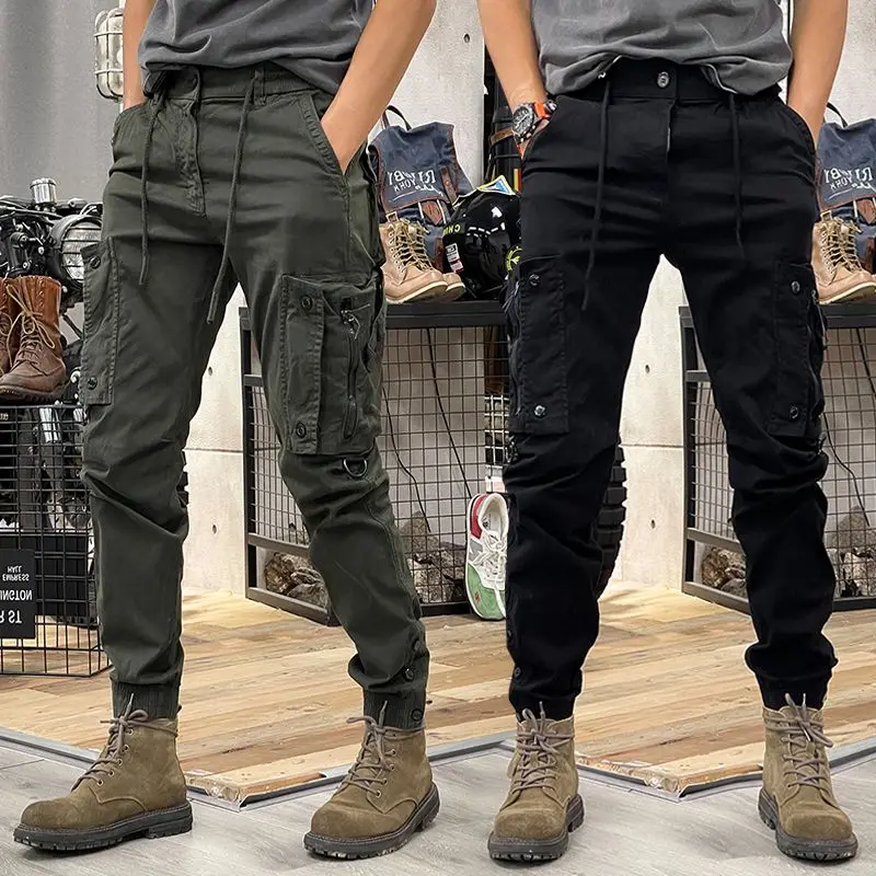 

Camo Navy Trousers Man Harem Y2k Tactical Military Cargo Pants for Men Techwear High Quality Outdoor Hip Hop Work Stacked Slacks