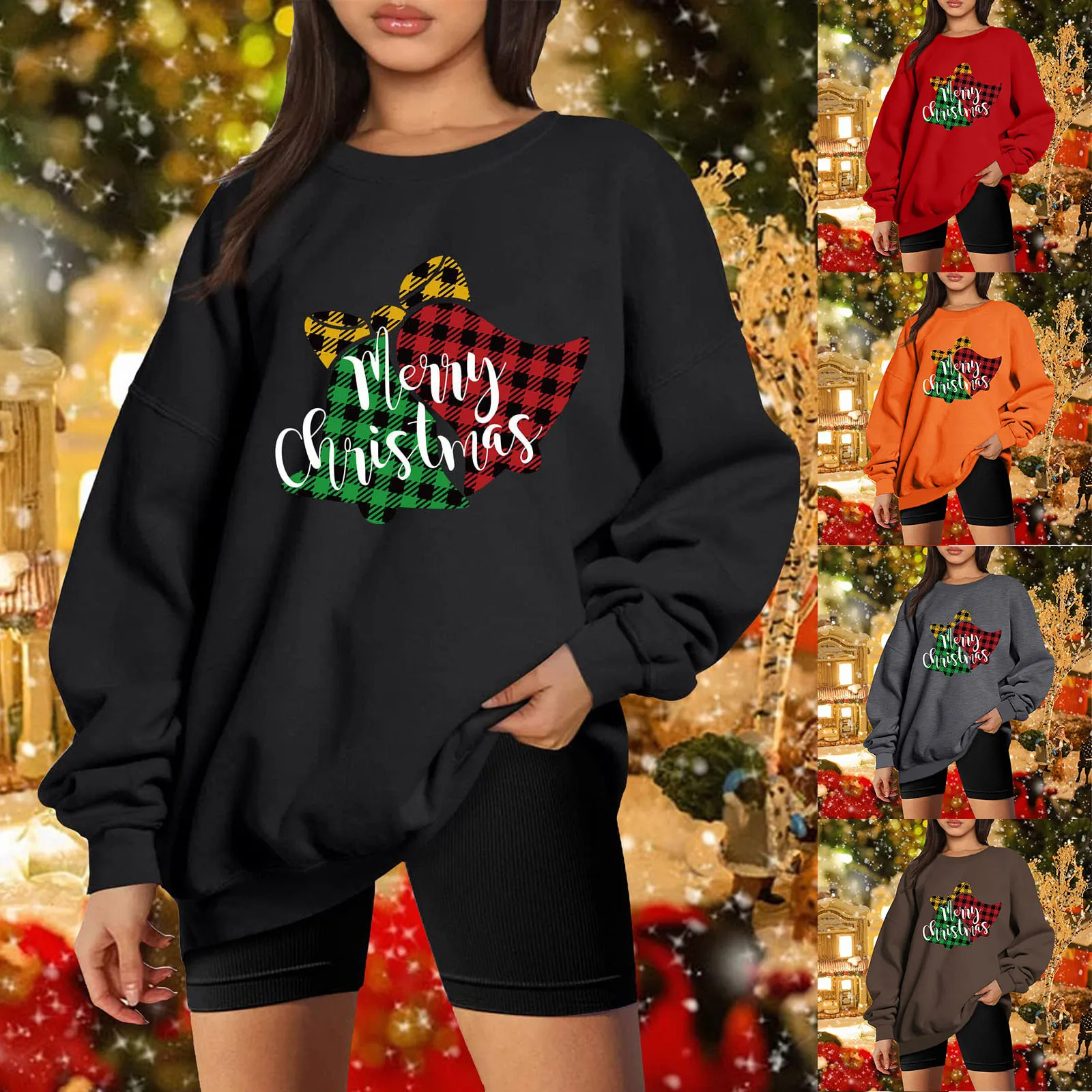 

Свитшот женский на молнии, Свободный Топ, однотонные спортивные штаны, куртка на молнии, с надписью Merry Christmas, Осень-зима