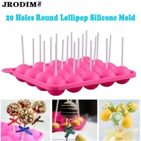 20 holes round lollipop mold silicone spherical chocolate moulds candy maker pop lollipop molds cake mould baking cake tools acc