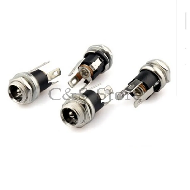 10 шт. DC025M 5,5*2,1/2,5 мм гнездо постоянного тока с гайкой 1/5x2,5, 5x мм гнездо постоянного тока гнездо монтажного разъема панели