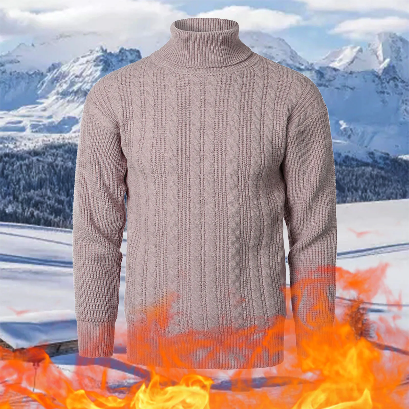 

Men's Thickened Turtleneck Sweater Autumn Winter Warm Men's Rollneck Warm Knitted Sweater Keep Warm Men Jumper Men's Clothing