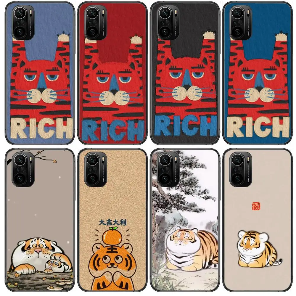 

Beckoning Tiger Phone Case For xiaomi redmi POCO F1 F2 F3 X3 Pro M3 9C 10T Lite NFC Black Cover Silicone Back Prett mi 10 ultra
