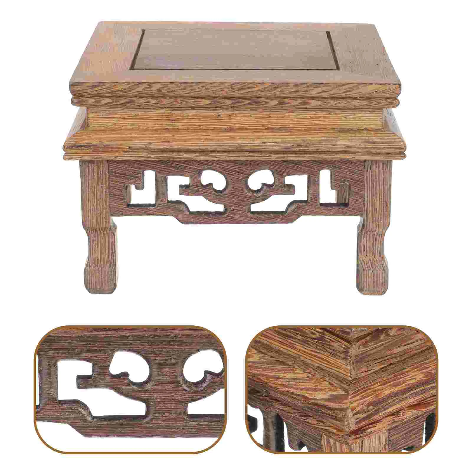 

Display Pedestal Planter Fish Tank Decorations Collection Rack Holder Wooden Decorative Flower Pot Office