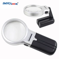 handheld folding magnifier with led light 3x magnifying glass hand holder reading magnifier lamp multifunctional mini size loupe