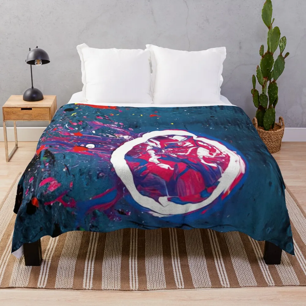 John Hoyland - Винсентская луна 11.7.07 2007 Пледы Одеяло Диван-кровать Многоцелевые одеяла