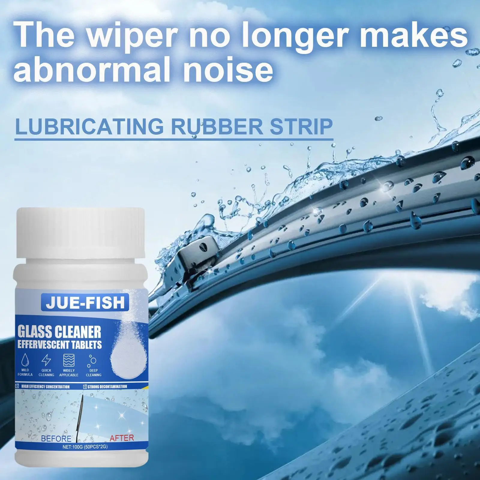 

50g Cleaner Car Windscreen Wiper Effervescent Tablets Car Glass Removal Fog Wipers Cleansing Tablets For Automobile G T7a5