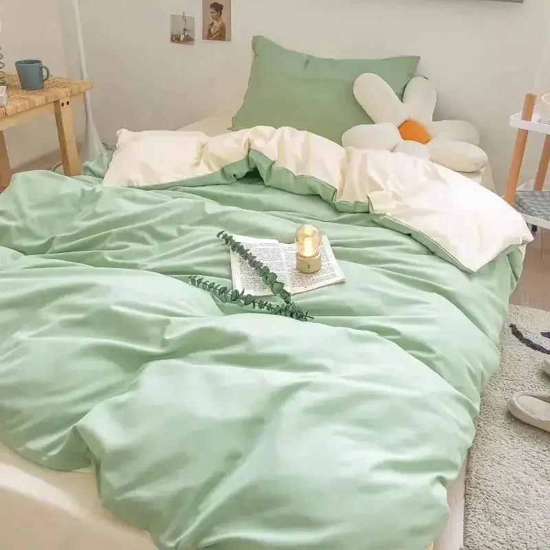 Постельное белье из промытого хлопка простыня четырех предметов наволочка