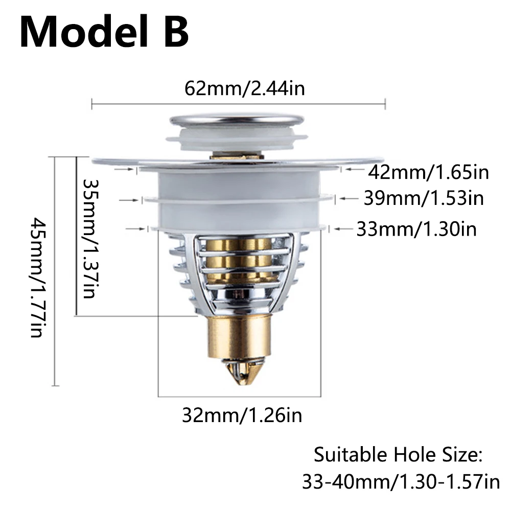 Пробка для раковины из нержавеющей стали с медным сердечником
