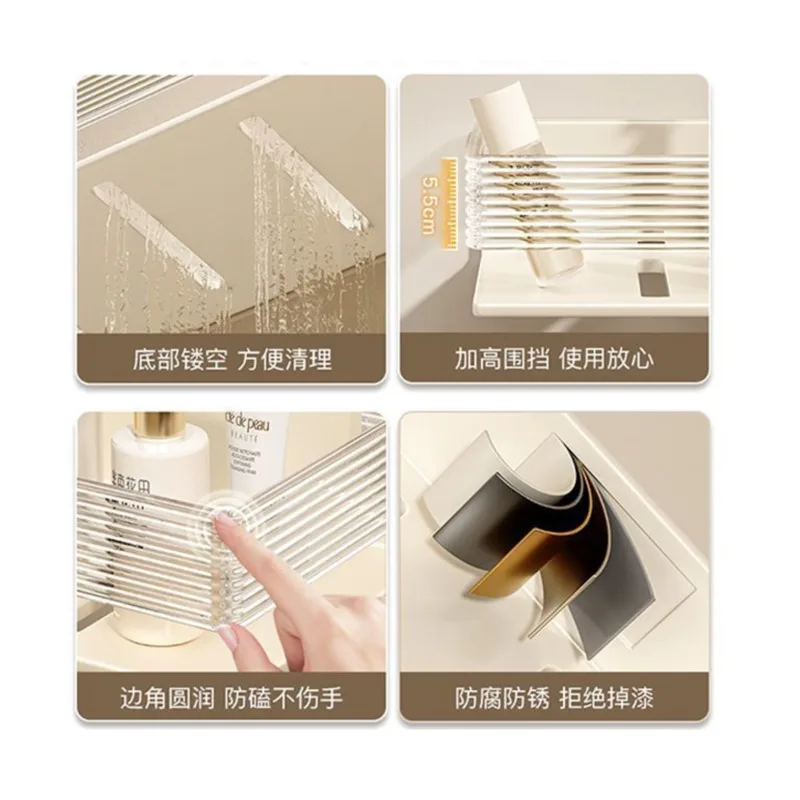 Аксессуары для ванной комнаты из белого акрила стеллаж хранения вещей без