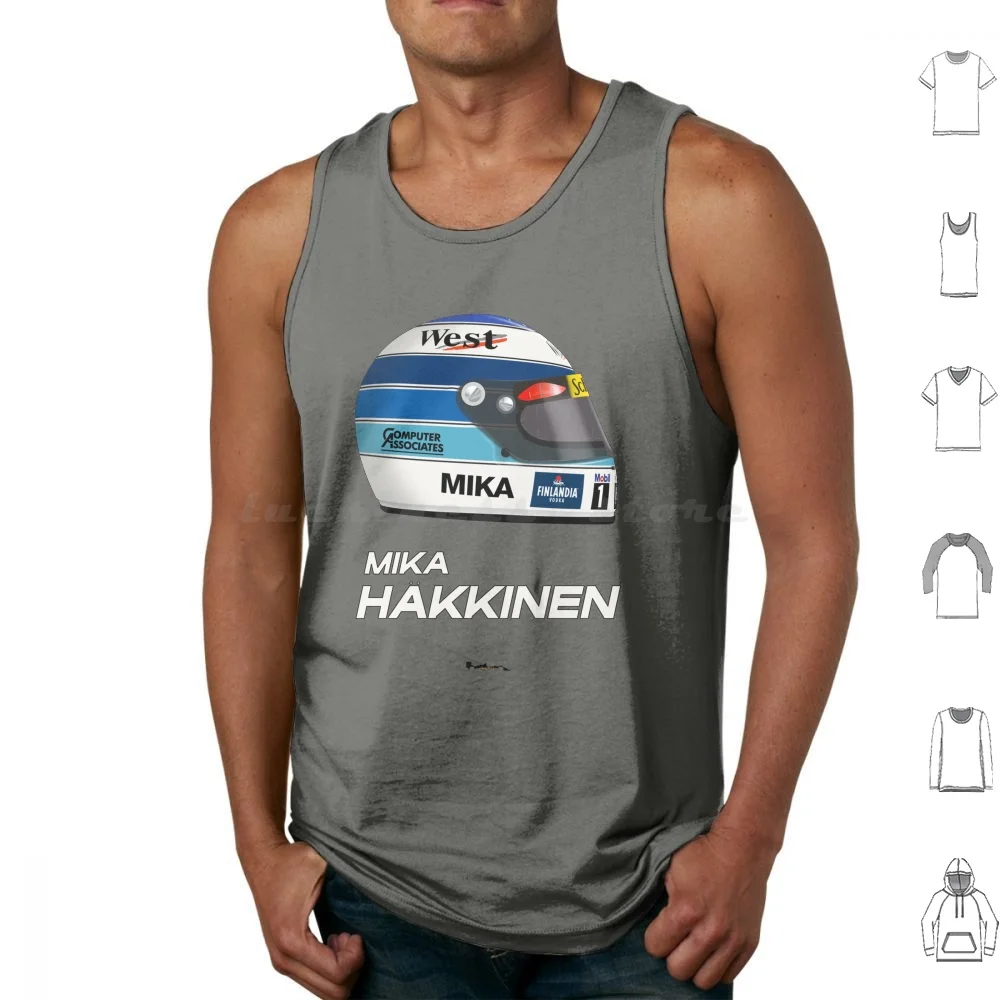 

Mika Hakkinen-Helmet Tank Tops Print Cotton Mika Hakkinen