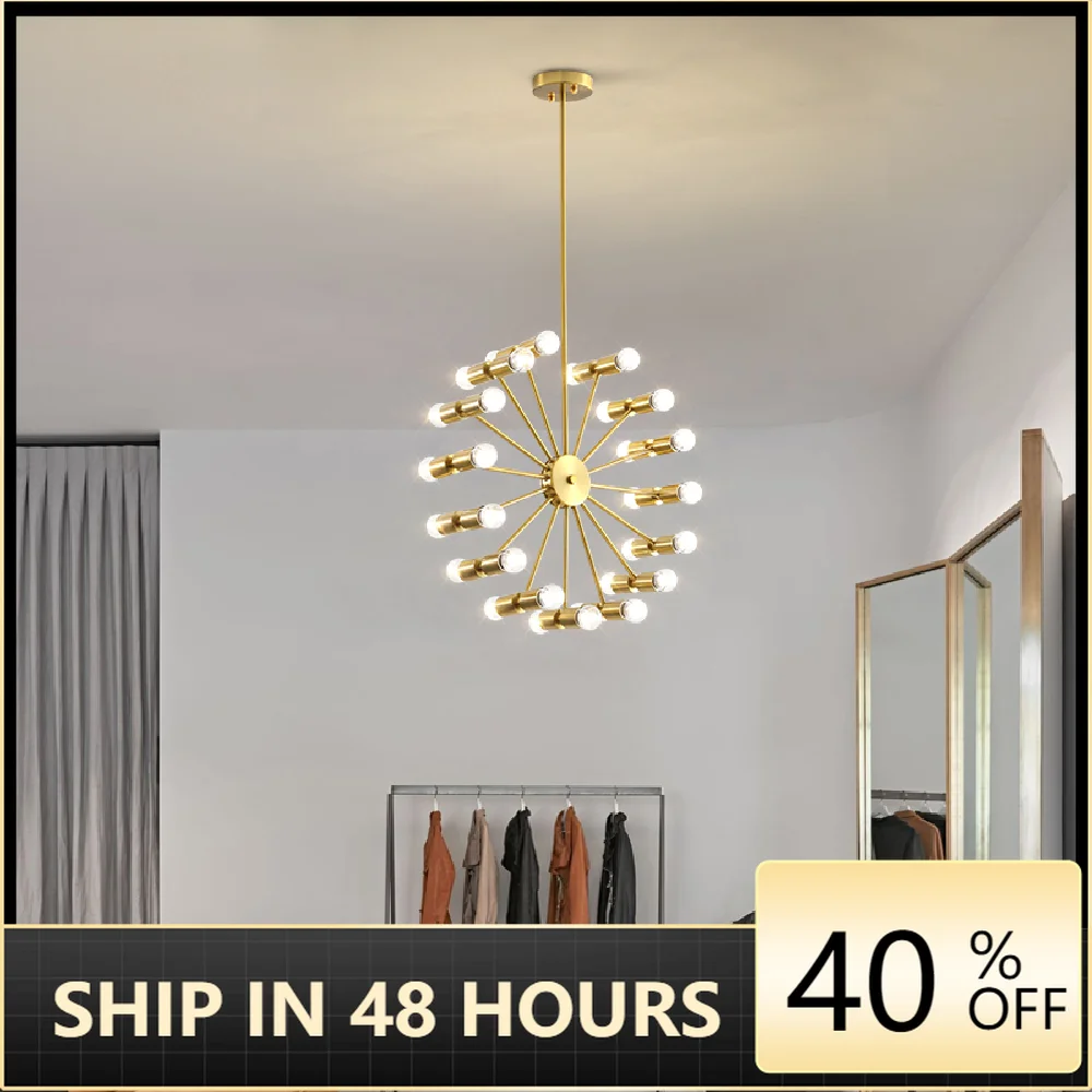 

Современный светодиодный подвесной светильник из меди и серебра, металлический, подвесной светильник для гостиной, спальни, столовой, диам...