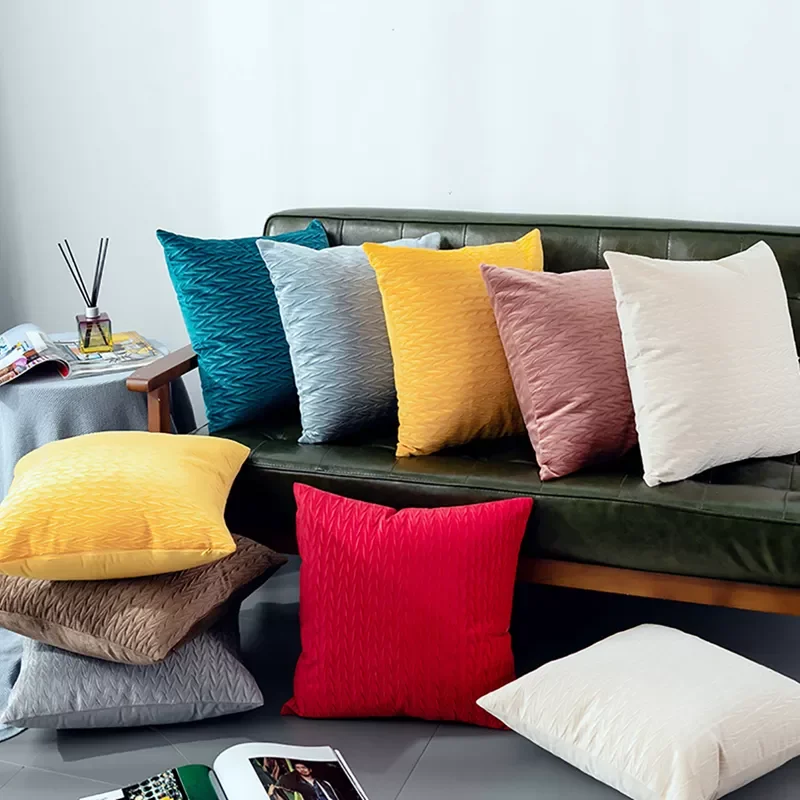 

2022Velvet Pillowcae 45x45 Cushion Cover Throw Pillow Covers Decorative Cushions Sofa Couch Gray Pink Blue Sofa Home Decor
