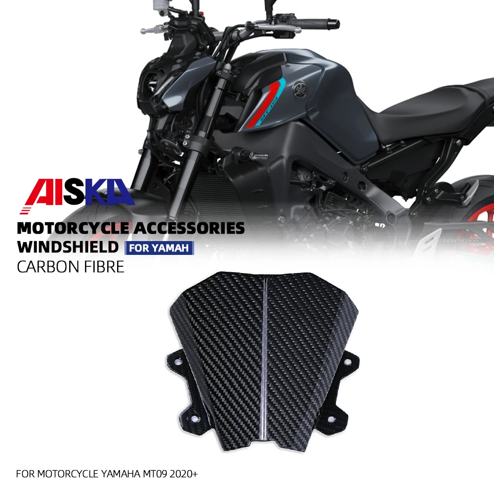 

3K Carbon Fiber Motorcycles windshield windscreen Fairing Protector Motorcycle Body Part Kit For Yamaha MT09 FZ09 2020 2021 2022