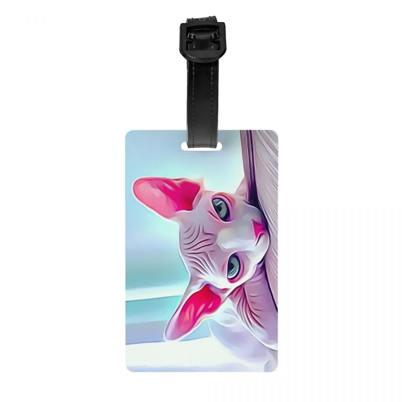 

Пользовательский забавный мем Sphynx кошка багажная бирка с именной карточкой кошка владелец подарок Личная Обложка идентификационная этикетка для дорожной сумки чемодан