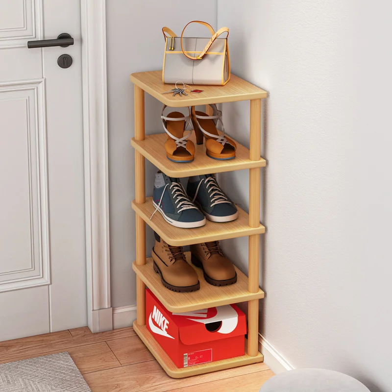 

Простая дверная стойка для обуви, органайзер, домашние маленькие узкие Многослойные пыленепроницаемые держатели для обуви, экономичная Штабелируемая коробка для хранения обуви