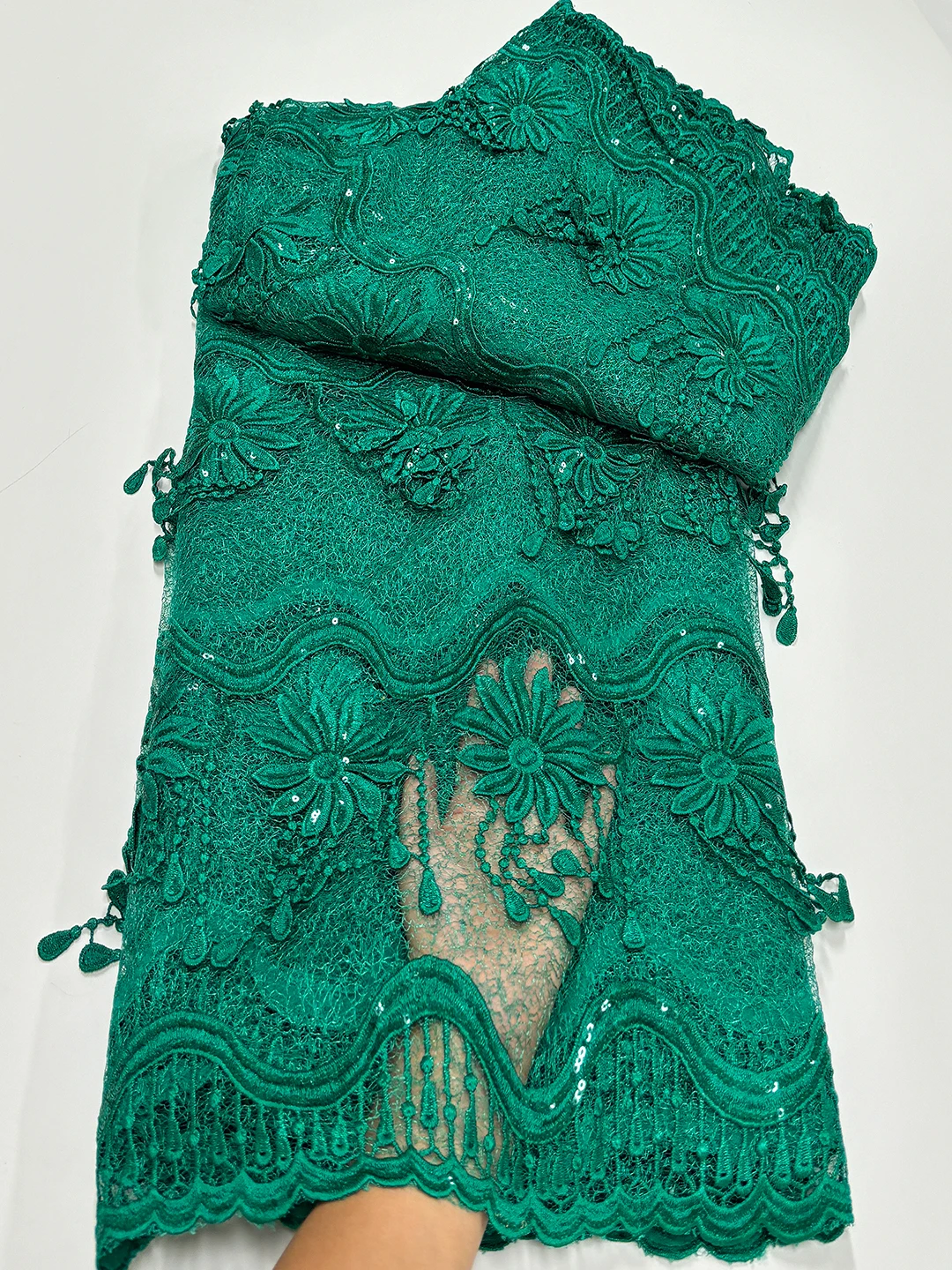 Модное Африканское Молочное Шелковое Кружево С Вышивкой Блестками Французская