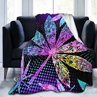 colorful weed leaves fleece flannel throw blankets for couch bed sofa carcozy soft blanket throw for kids women adults