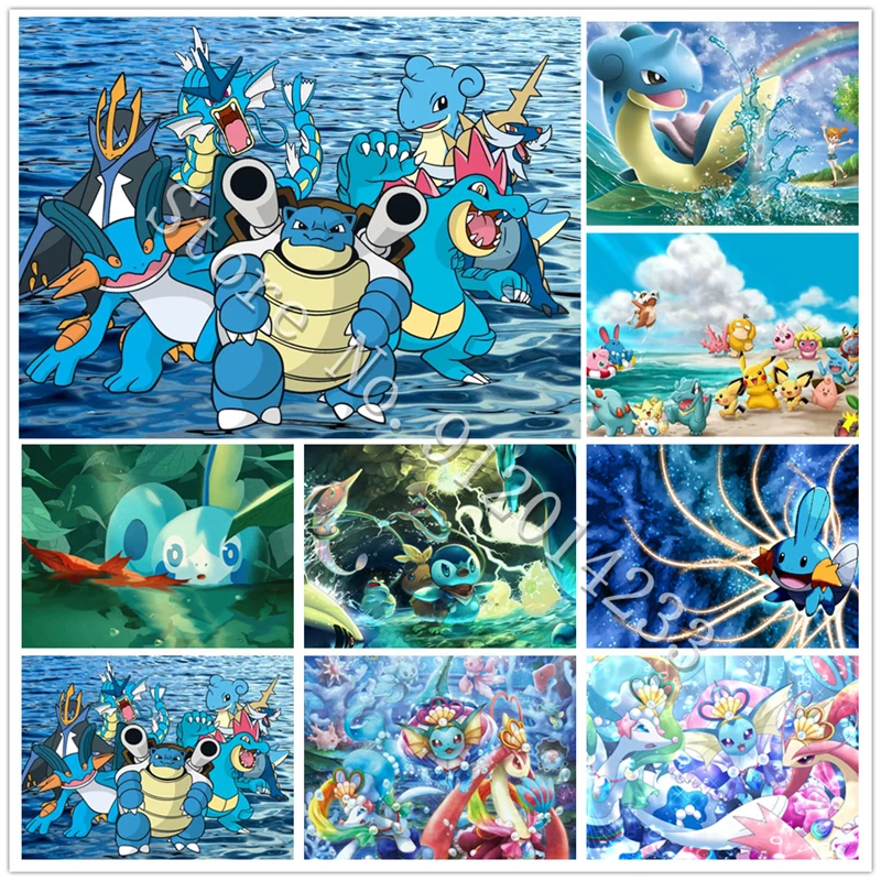 

Japanese Anime Diamond Painting Pokemon Full Square Round Rhinestone Embroidery Caroon Comics Mosaic Handmade Wall Art Crafts