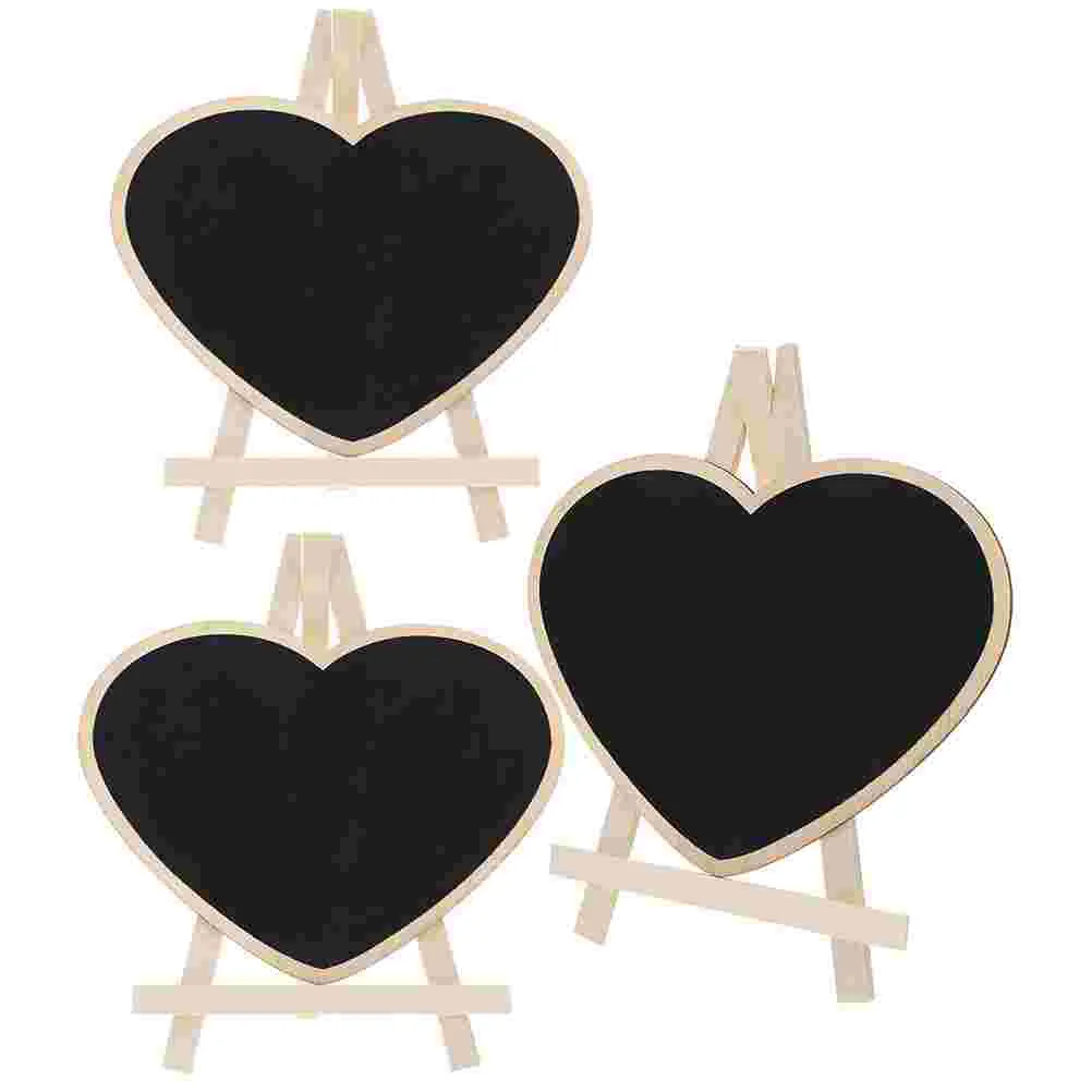 

3 Pcs Kids Writing Board Vertical Blackboard Pad Heart Shape The Sign Reusable Answer Erasable Write Small Chalkboard Child