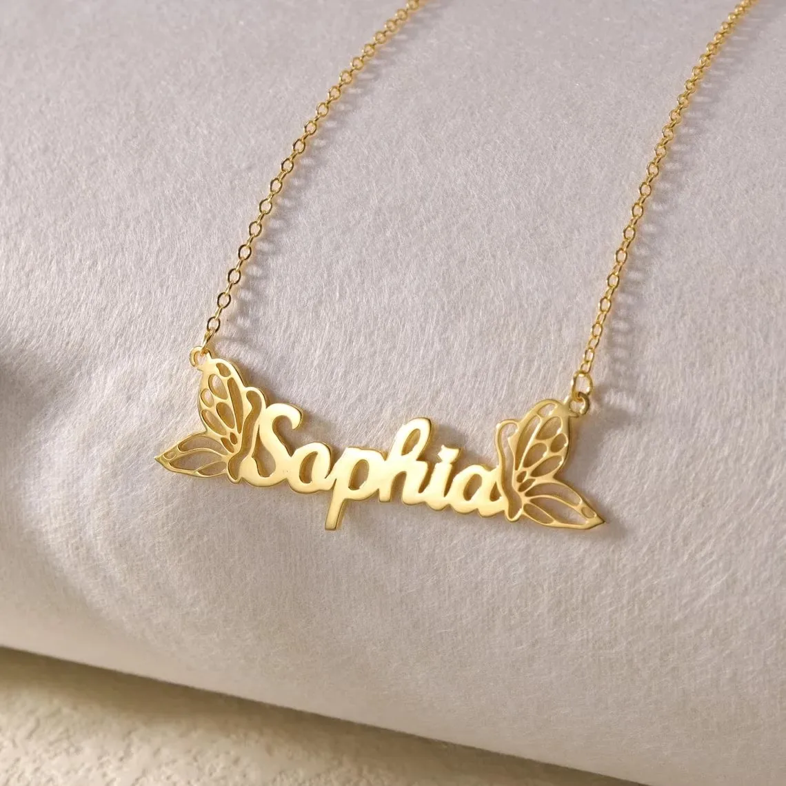 Ожерелье с именем бабочки на заказ для женщин и девочек ювелирные изделия из