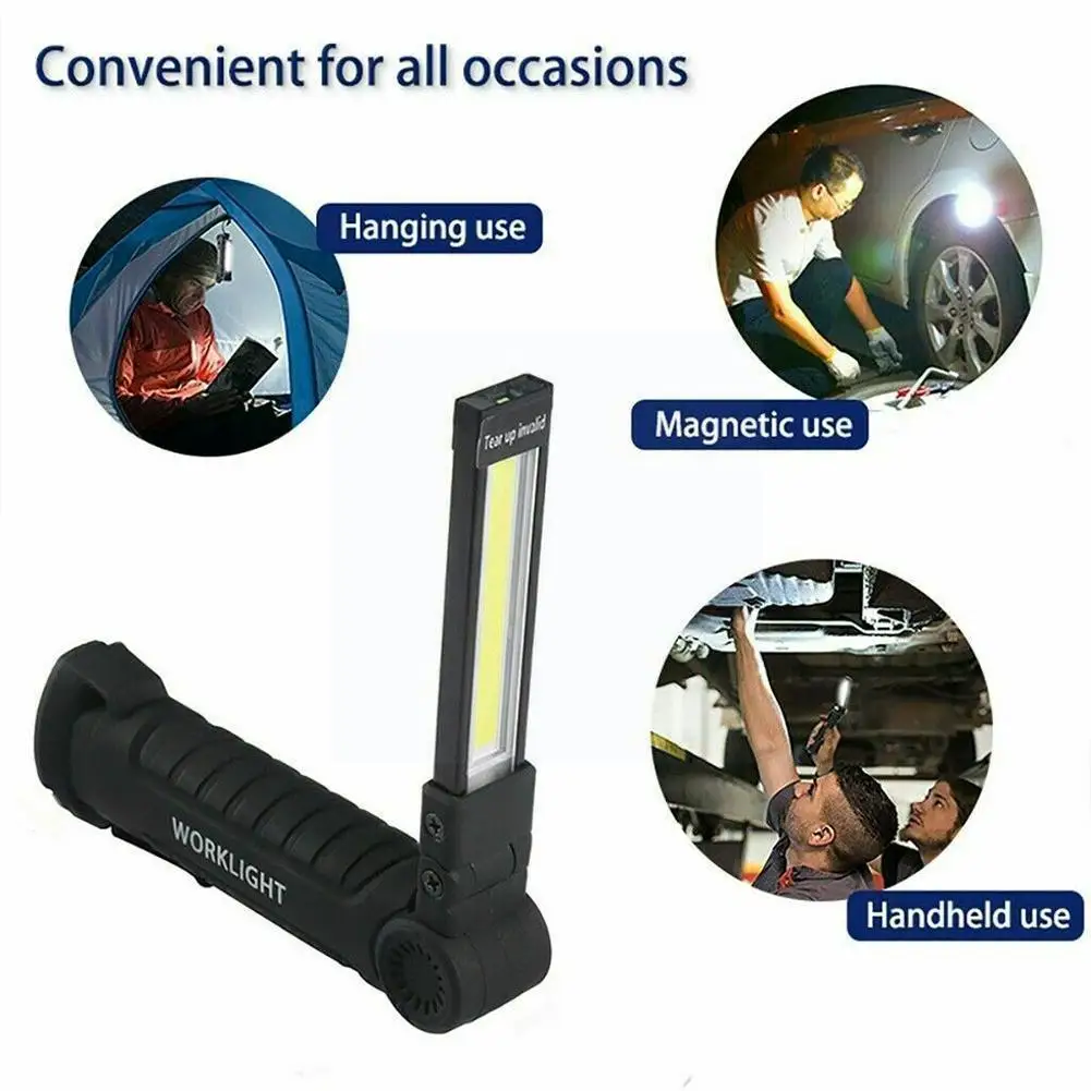 

Rechargeable Led Work Light Magnetic Base Ultra Bright Cob Flashlight Inspection Lamp For Car Repair, Home Using,outdoor Ca F4n5