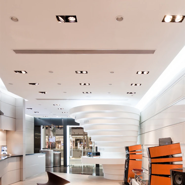 Супер яркий квадратный светодиодный встраиваемый светильник COB с регулируемой