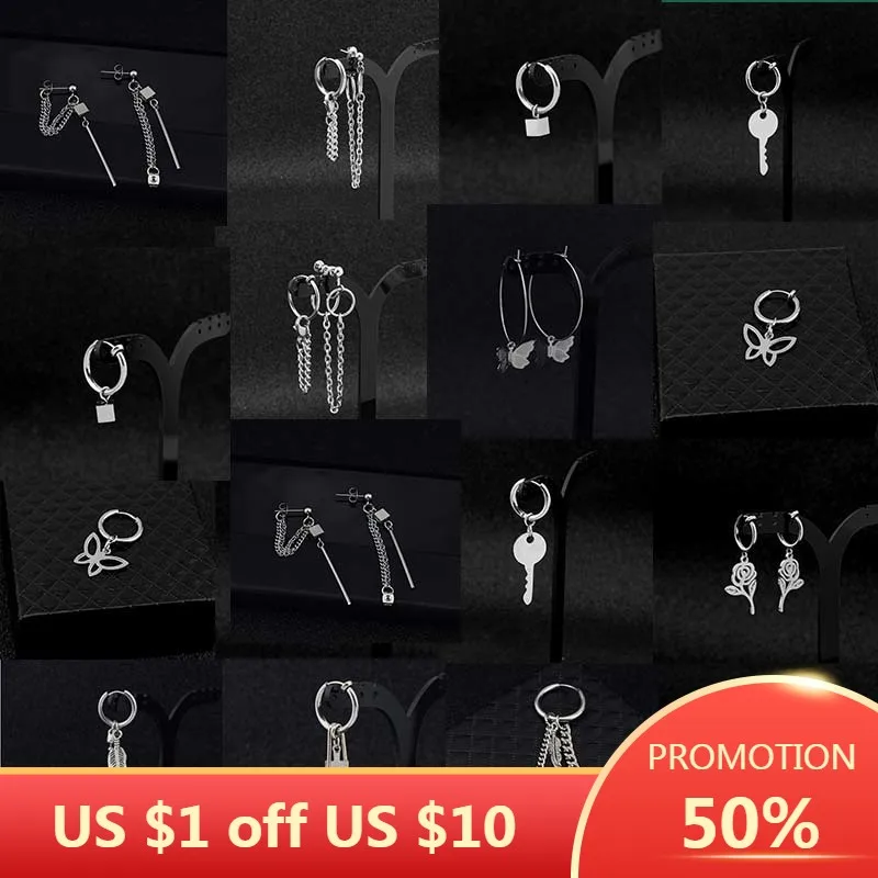 

Серьги-кольца из нержавеющей стали в стиле панк