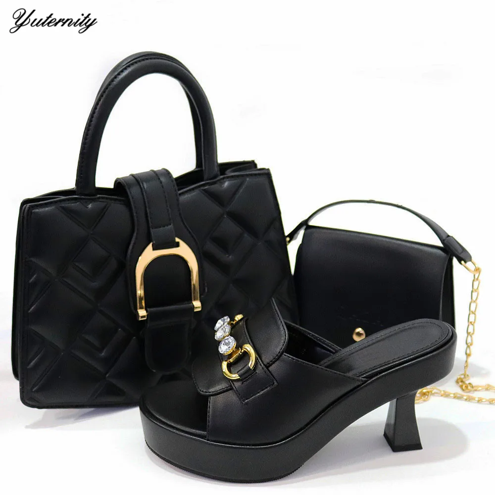 

Женские босоножки в нигерийском стиле, туфли-лодочки, горячая Распродажа, летняя женская обувь на высоком каблуке и кошелек, комплект для свадебной вечеринки