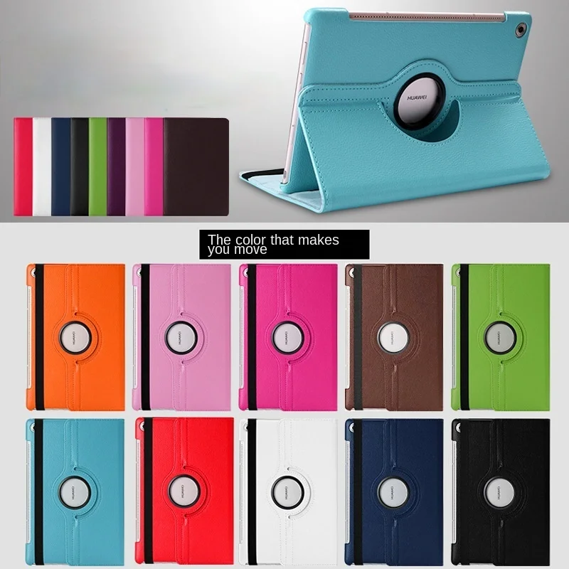 

Suitable for Samsung Tab A 10.1 2019 T510 Flat Leather Case T515 Litchi Pattern Bracket Rotating Protective Cover Recommend