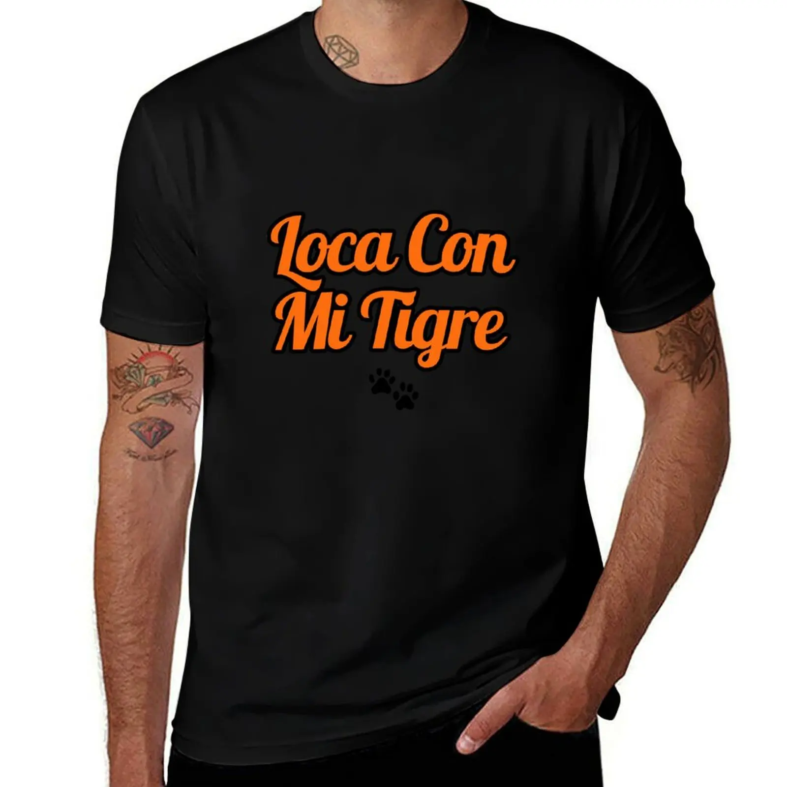 Фото Футболка Loca Con Mi Tigre в стиле ретро с принтом, повседневный топ №1